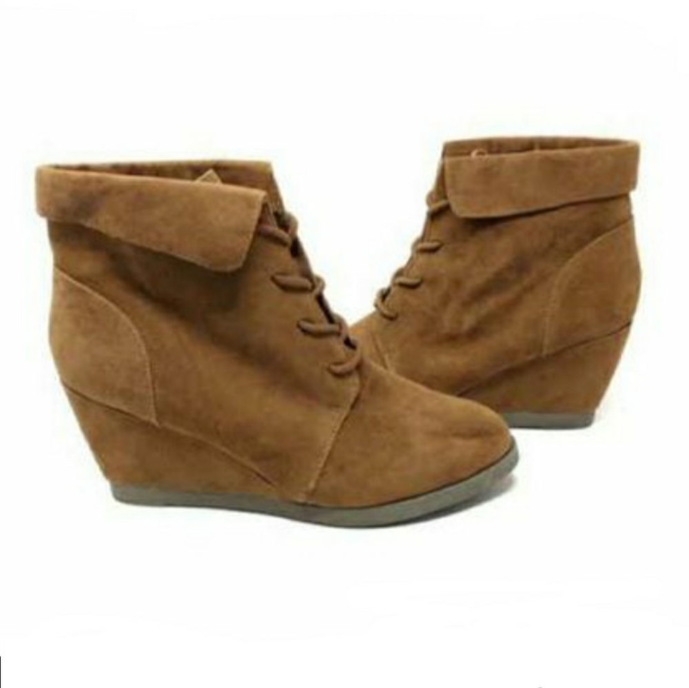NEW Wedge Booties in Cognac
